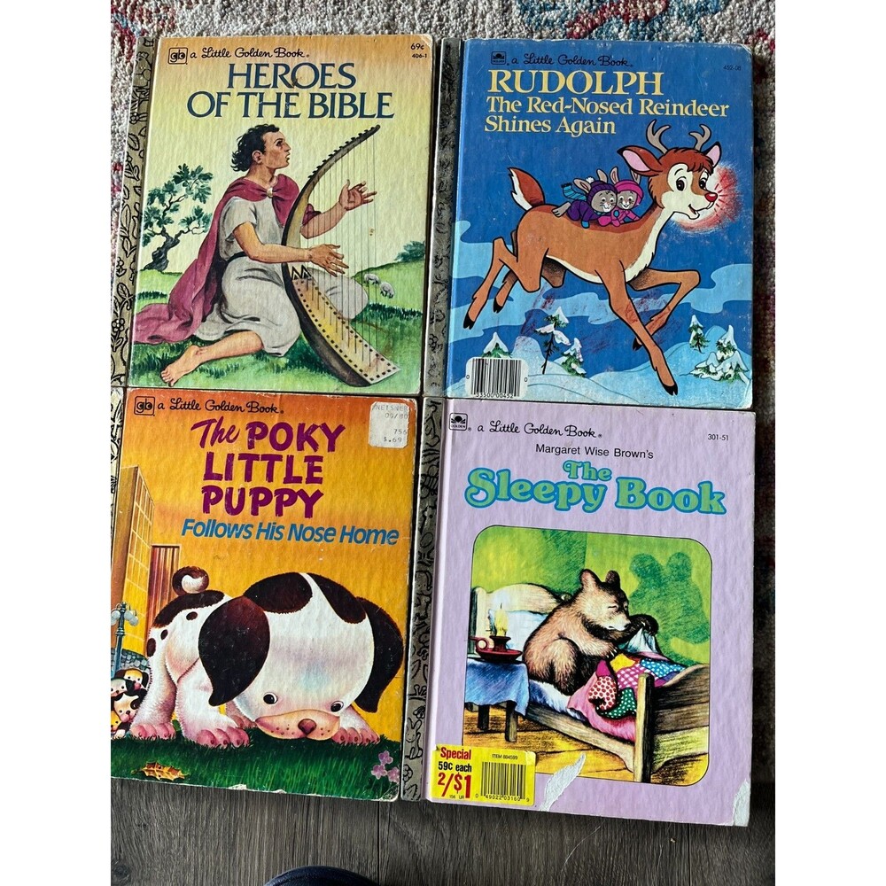 Vintage Lot 9 Little Golden Books Poky Little Puppy Winnie The Pooh Plus More